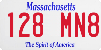 MA license plate 128MN8