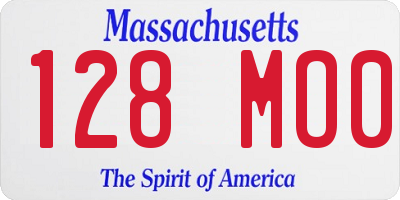 MA license plate 128MO0
