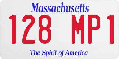 MA license plate 128MP1