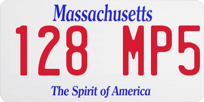 MA license plate 128MP5