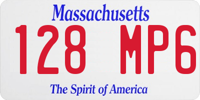 MA license plate 128MP6