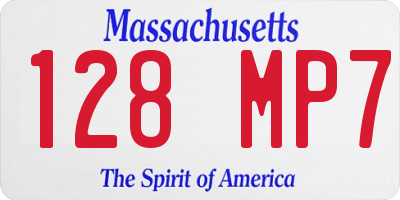 MA license plate 128MP7