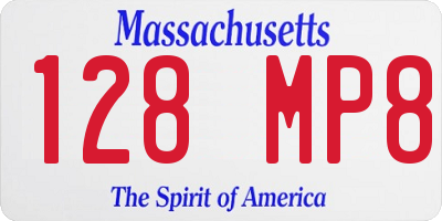 MA license plate 128MP8