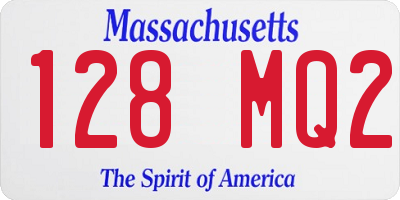 MA license plate 128MQ2