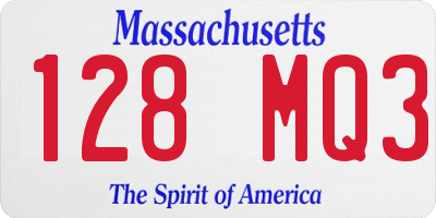 MA license plate 128MQ3