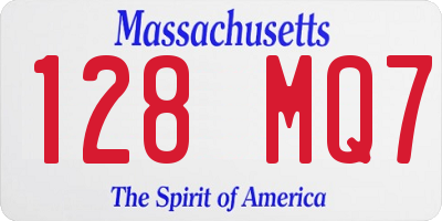 MA license plate 128MQ7