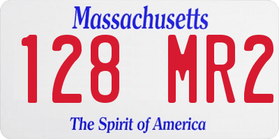 MA license plate 128MR2