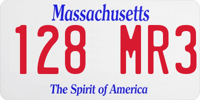 MA license plate 128MR3
