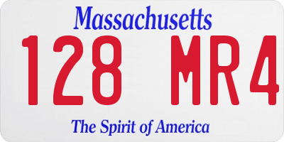 MA license plate 128MR4