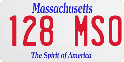 MA license plate 128MS0