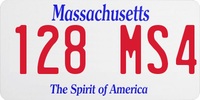 MA license plate 128MS4