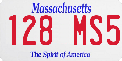 MA license plate 128MS5