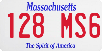 MA license plate 128MS6