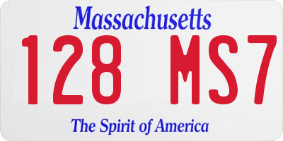 MA license plate 128MS7