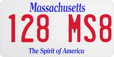 MA license plate 128MS8