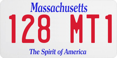 MA license plate 128MT1