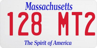MA license plate 128MT2