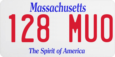 MA license plate 128MU0