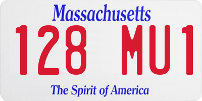 MA license plate 128MU1
