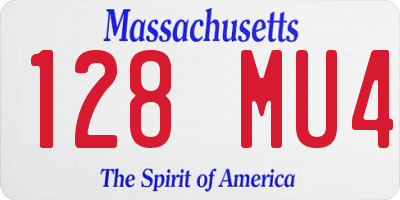 MA license plate 128MU4