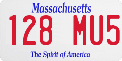 MA license plate 128MU5