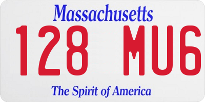 MA license plate 128MU6