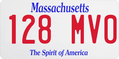 MA license plate 128MV0