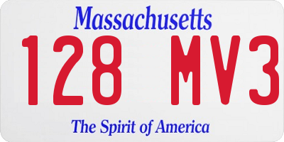 MA license plate 128MV3