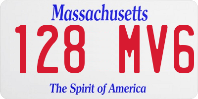 MA license plate 128MV6