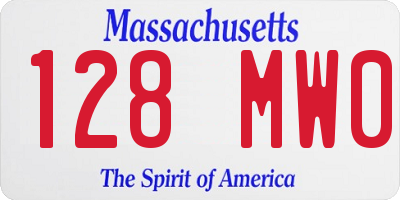 MA license plate 128MW0
