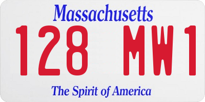 MA license plate 128MW1