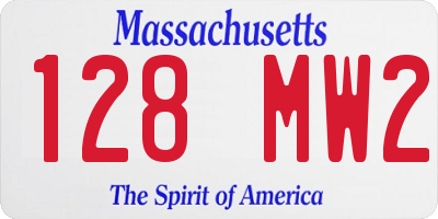 MA license plate 128MW2