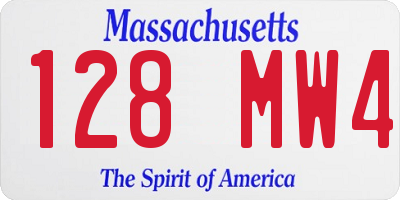 MA license plate 128MW4