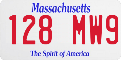 MA license plate 128MW9