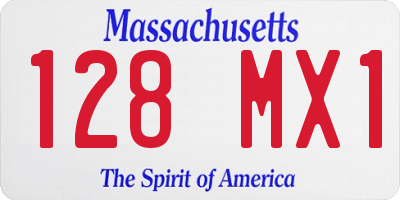 MA license plate 128MX1