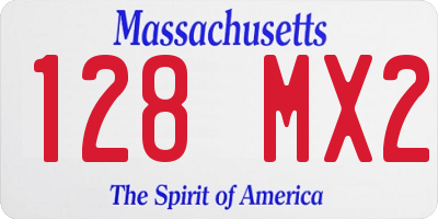 MA license plate 128MX2