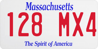 MA license plate 128MX4
