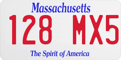 MA license plate 128MX5
