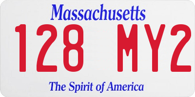 MA license plate 128MY2