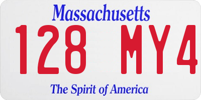 MA license plate 128MY4
