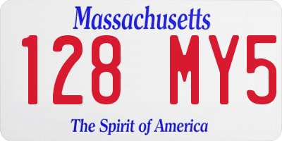MA license plate 128MY5