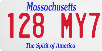 MA license plate 128MY7