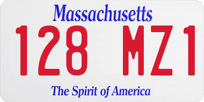 MA license plate 128MZ1
