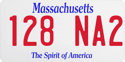 MA license plate 128NA2