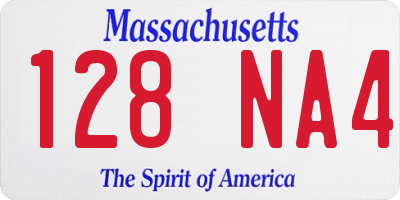MA license plate 128NA4