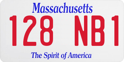 MA license plate 128NB1