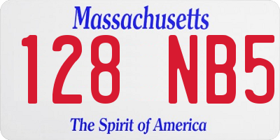 MA license plate 128NB5