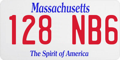 MA license plate 128NB6