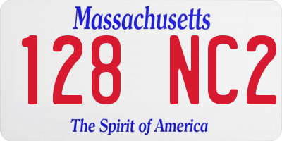 MA license plate 128NC2