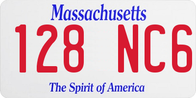 MA license plate 128NC6